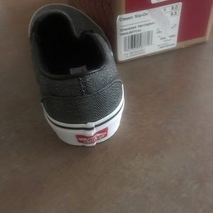 vans oversized herringbone slip on